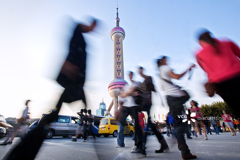 中国上海的行人图片素材