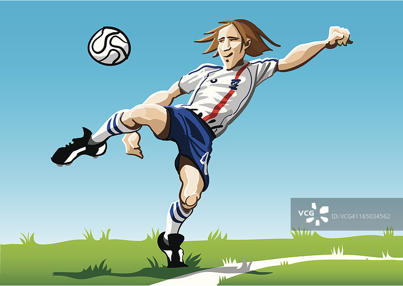 卡通足球运动员白色图片素材