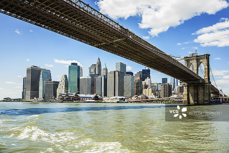 布鲁克林大桥，曼哈顿，纽约图片素材