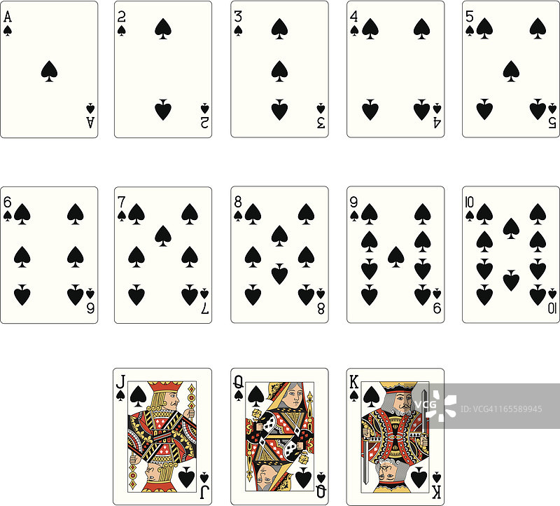 黑桃套装两张扑克牌图片素材