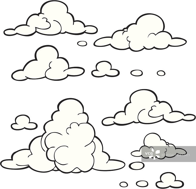 卡通Clouds_Line艺术图片素材