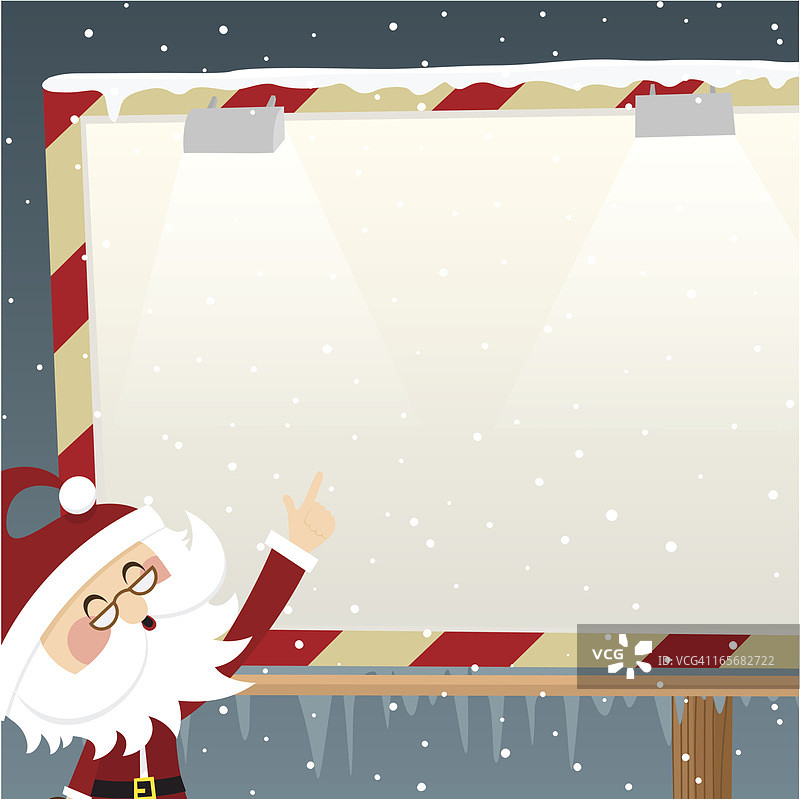 圣诞老人和广告牌图片素材