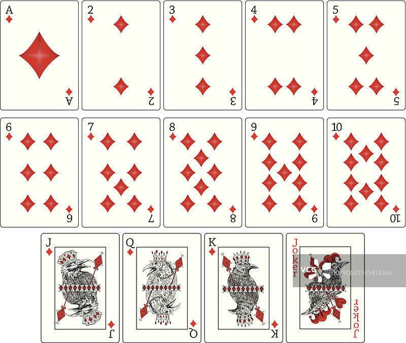 乌鸦扑克牌-方块套装图片素材