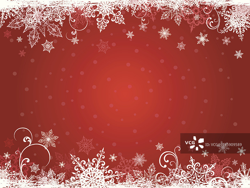 寒假背景在白色的雪花和红色图片素材