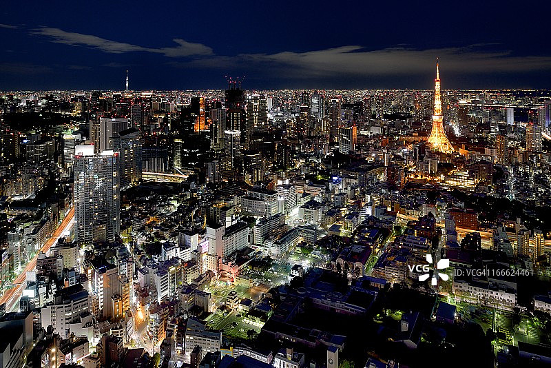 东京夜景鸟瞰图片素材