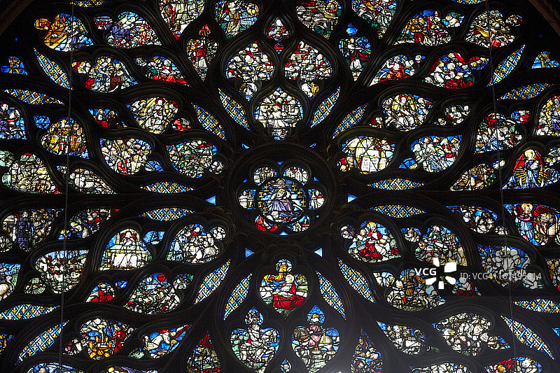 圣小教堂哥特式教堂的玫瑰窗图片素材