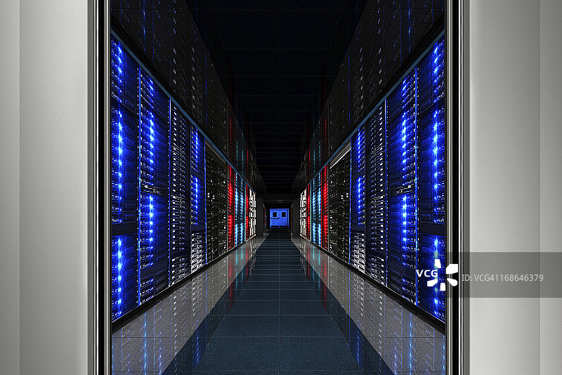 高科技数据中心服务器室图片素材