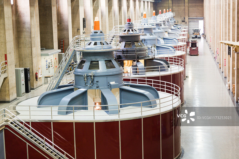 水力发电站涡轮机，胡佛大坝燃料和发电图片素材