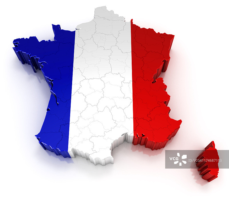 法国国旗地图图片素材
