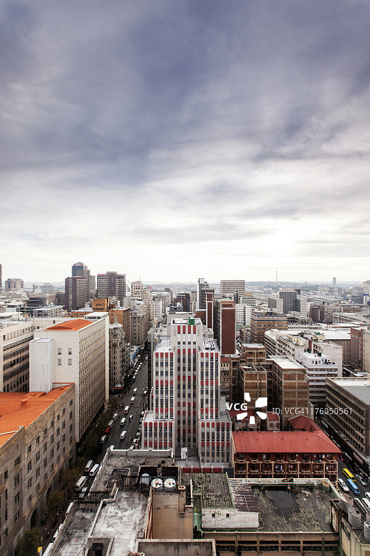 约翰内斯堡城市中心天际线，约翰内斯堡，豪登省，南非图片素材