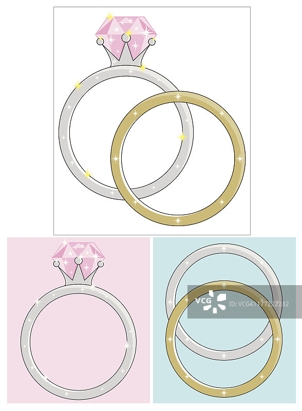 婚礼或订婚戒指插图图片素材