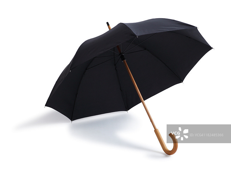 黑伞孤立在一个白色的背景图片素材