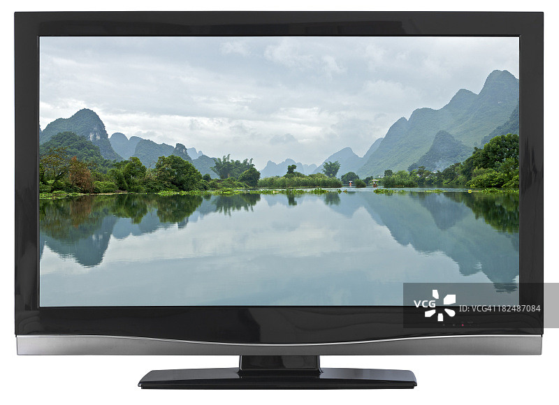 高清电视与水景观屏幕图片素材