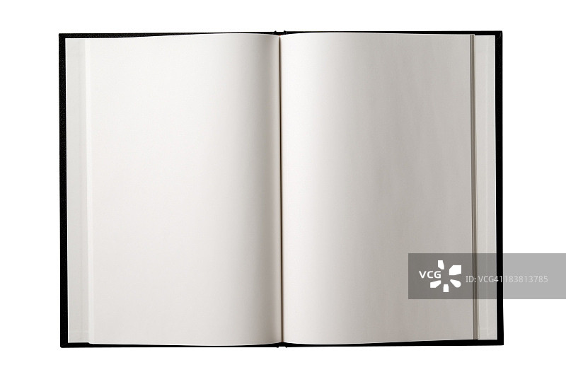 孤立的镜头打开空白的书在白色的背景图片素材