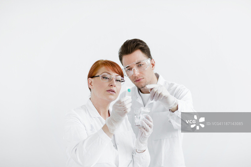 两名科学家在实验室工作图片素材