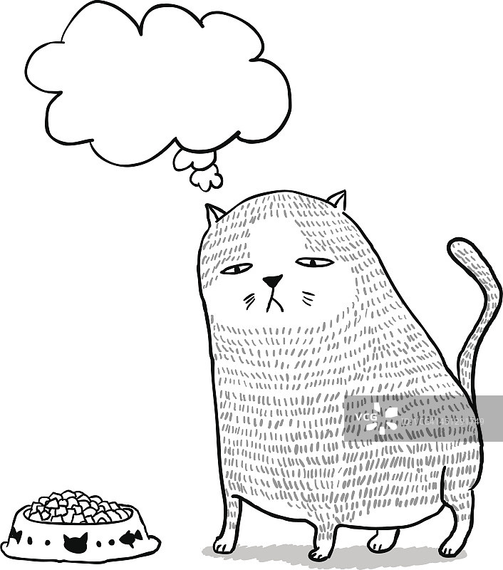 可爱的胖猫卡通风格图片素材