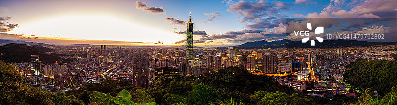 台北城市夜景，台湾图片素材