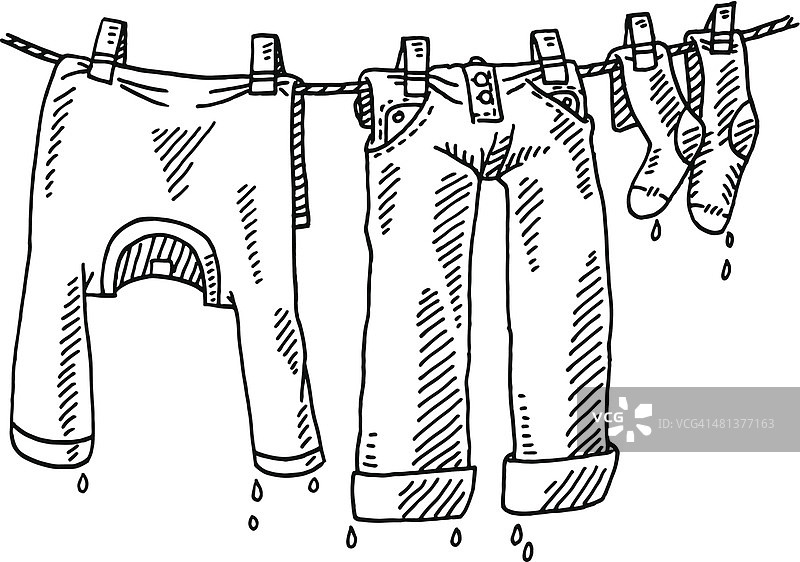洗衣线服装制图图片素材