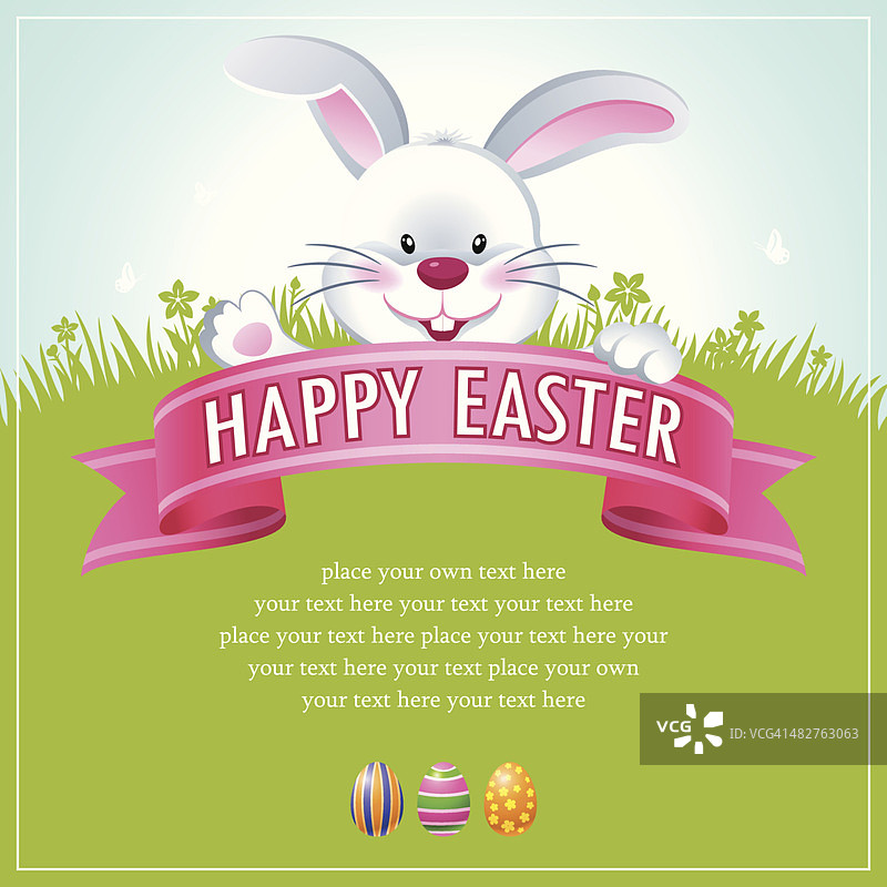 复活节兔子快乐横幅图片素材