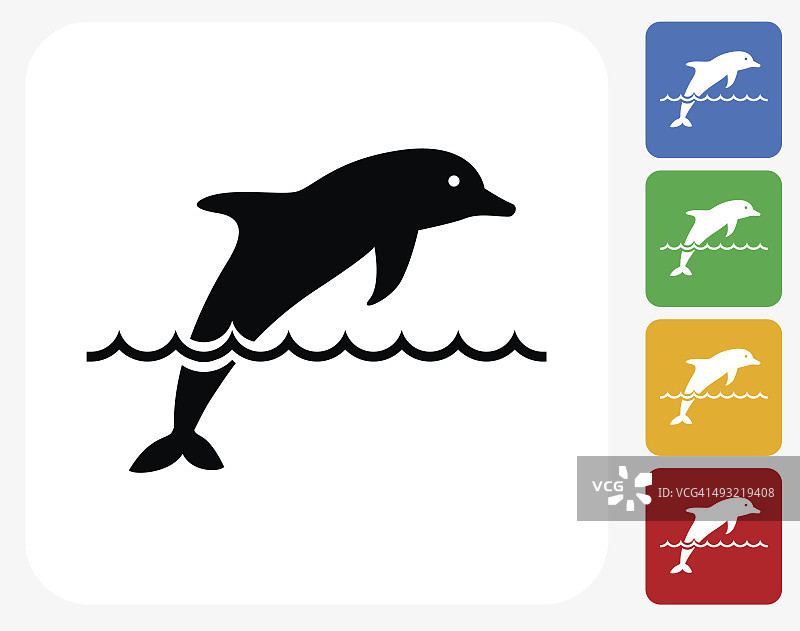 海豚图标平面设计图片素材