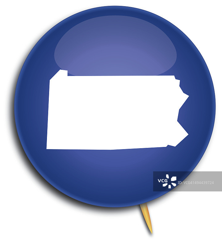 宾夕法尼亚州的地图按钮图片素材