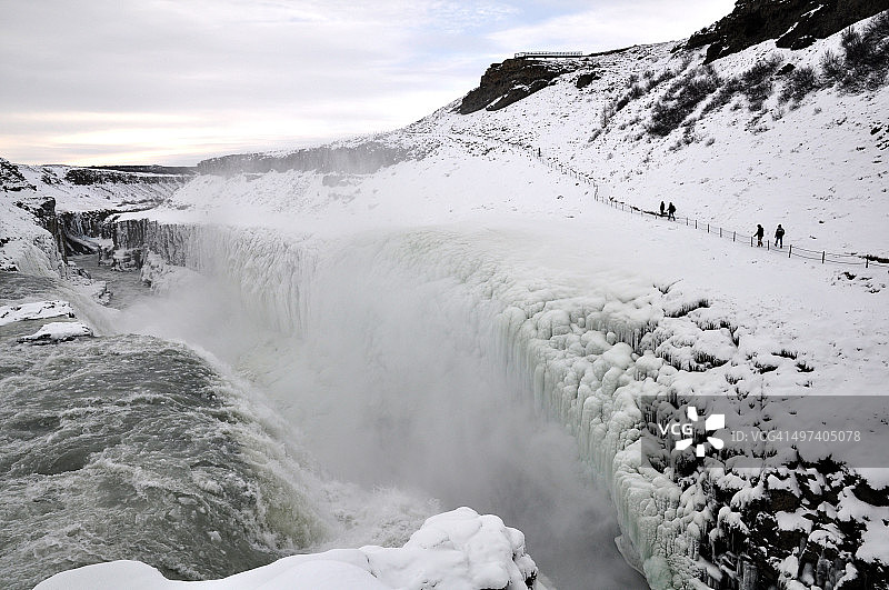 冰岛Gullfoss冰冻瀑布图片素材