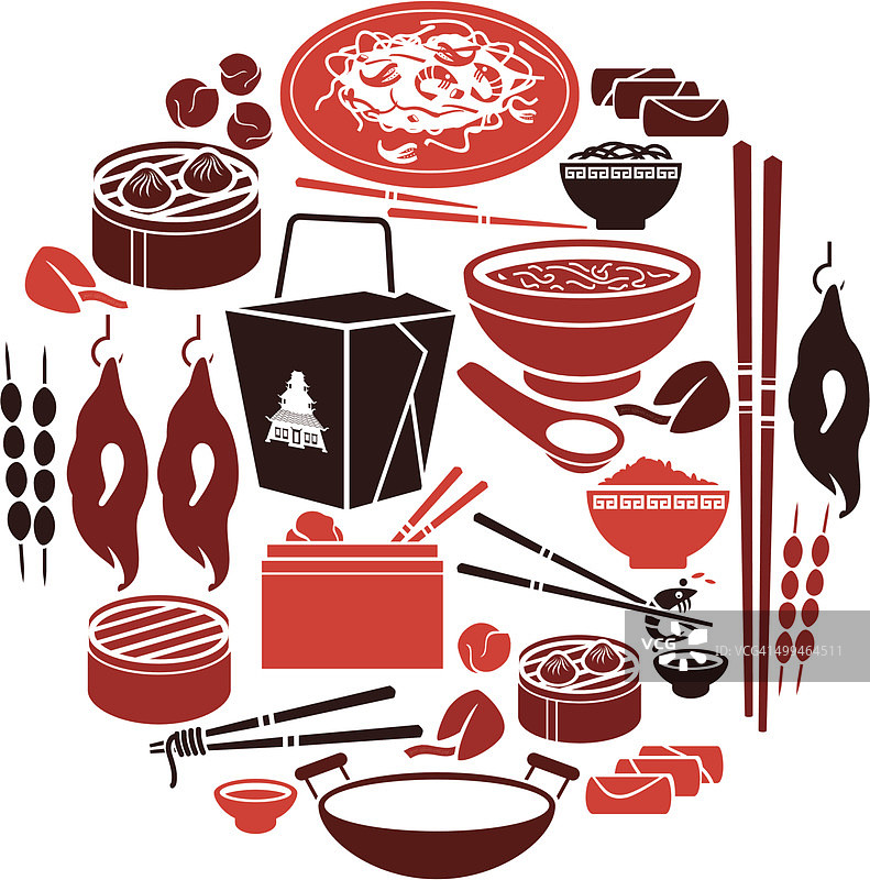 中国美食图标套装图片素材