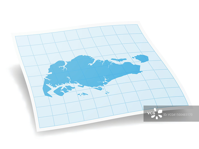 新加坡地图孤立的白色背景图片素材