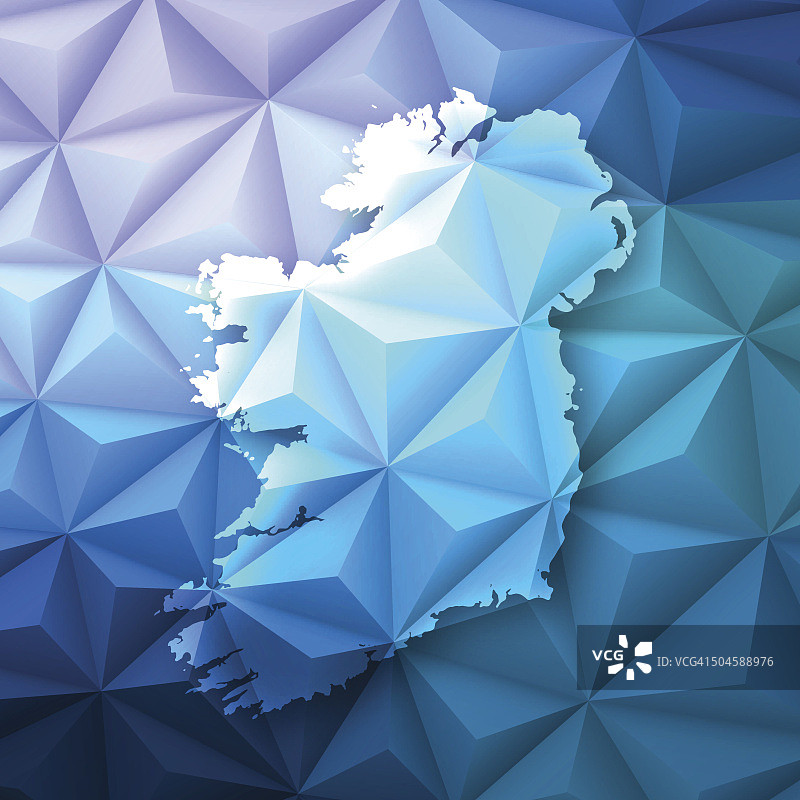 爱尔兰抽象多边形背景-低多边形，几何图片素材