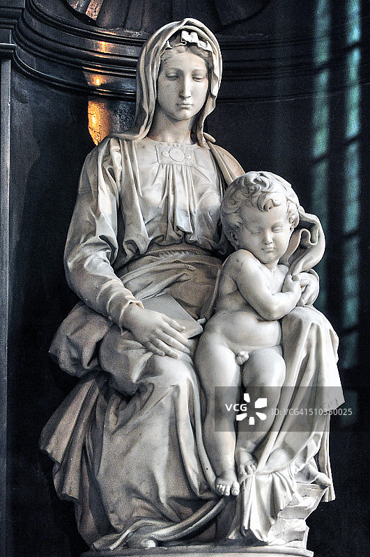 米开朗基罗的圣母与圣婴，布鲁日图片素材