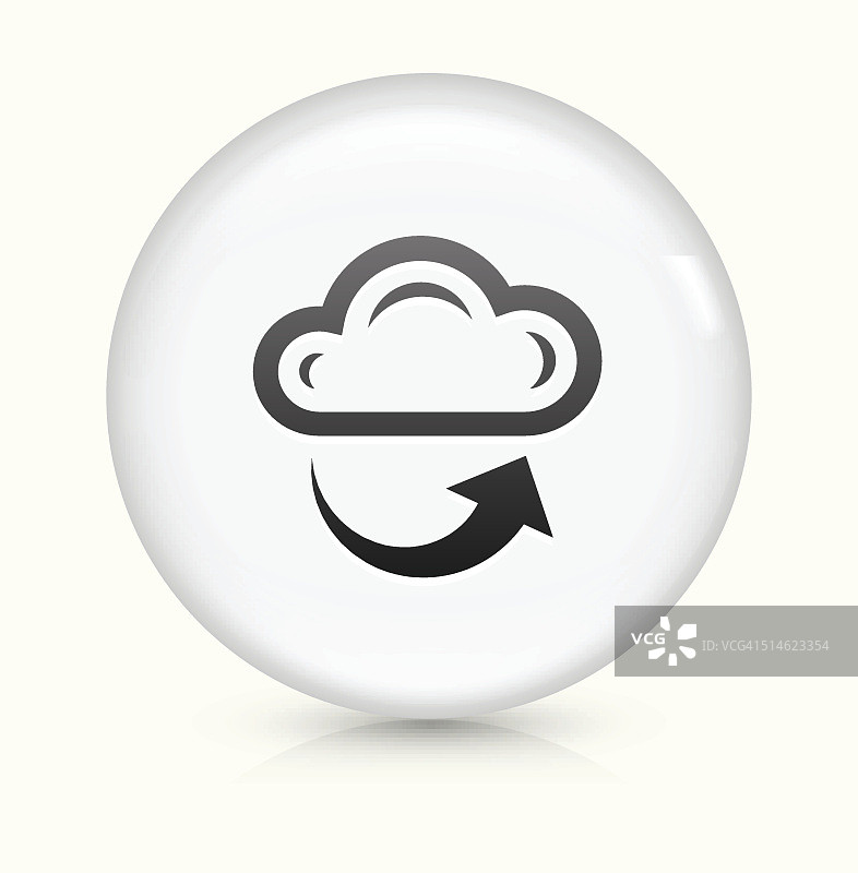 云和天气图标上的白色圆形矢量按钮图片素材