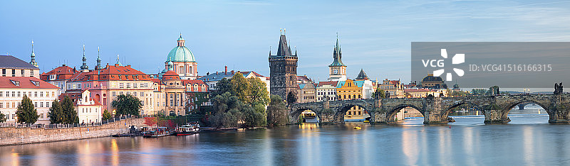 布拉格老城全景，捷克共和国图片素材