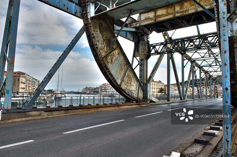 Tivoli桥在Sète Hérault系在法国南部图片素材