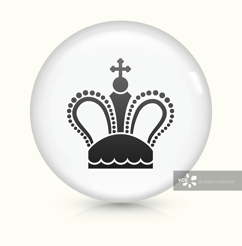 皇冠图标上的白色圆形矢量按钮图片素材