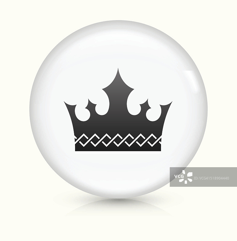 皇冠图标上的白色圆形矢量按钮图片素材