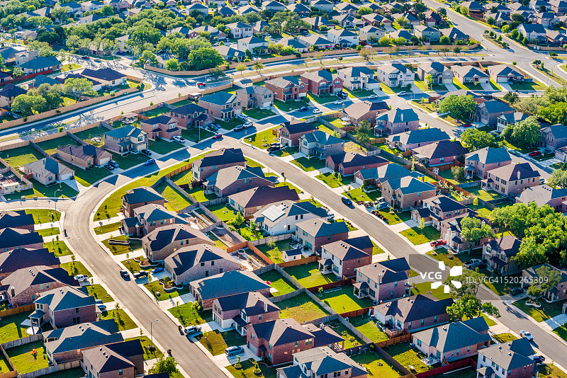 圣安东尼奥德克萨斯州住宅开发社区郊区-鸟瞰图图片素材