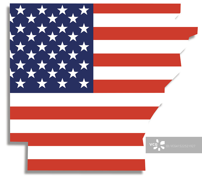 美国国旗阿肯色州地图图片素材