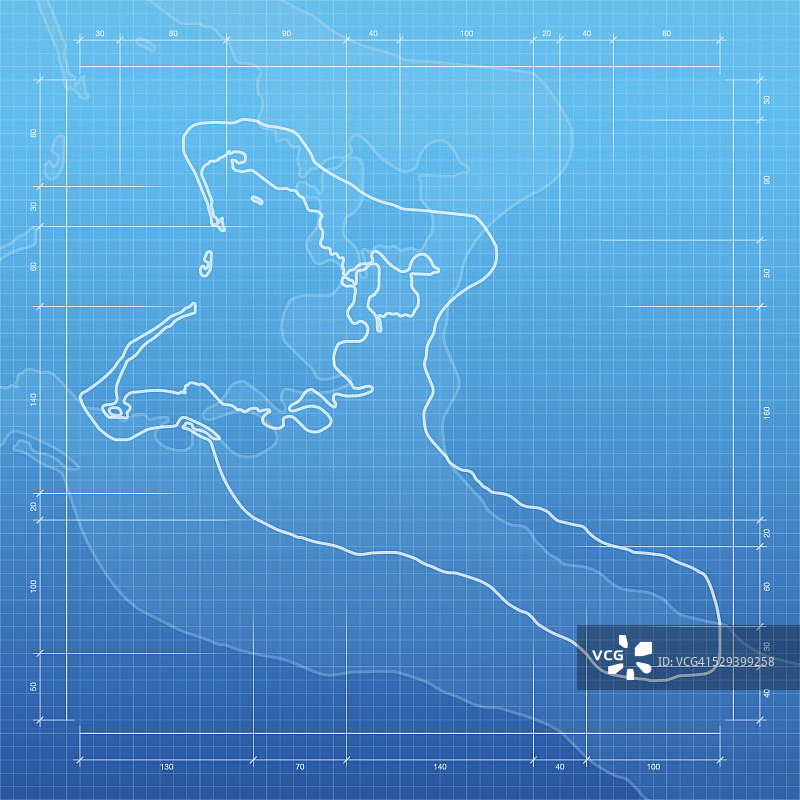 蓝图背景上的基里巴斯地图图片素材
