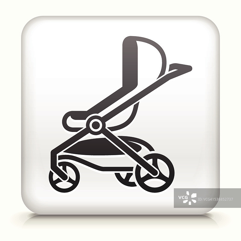 白色方形按钮与婴儿车图片素材