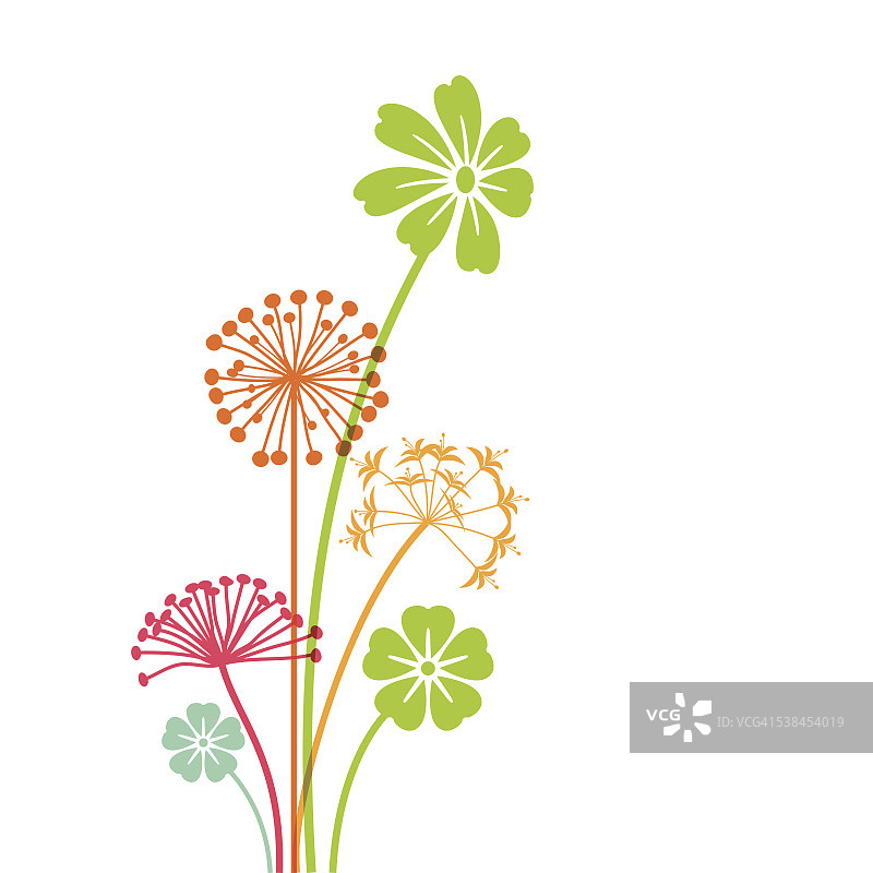 手绘春天的花-向量图片素材