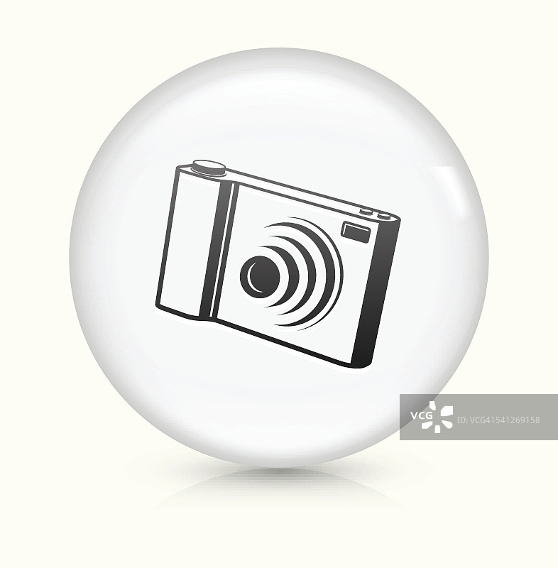 数码相机图标上的白色圆形矢量按钮图片素材