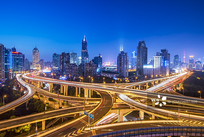 上海立交桥夜景图片素材