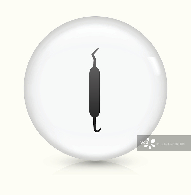 牙医工具图标上的白色圆形矢量按钮图片素材