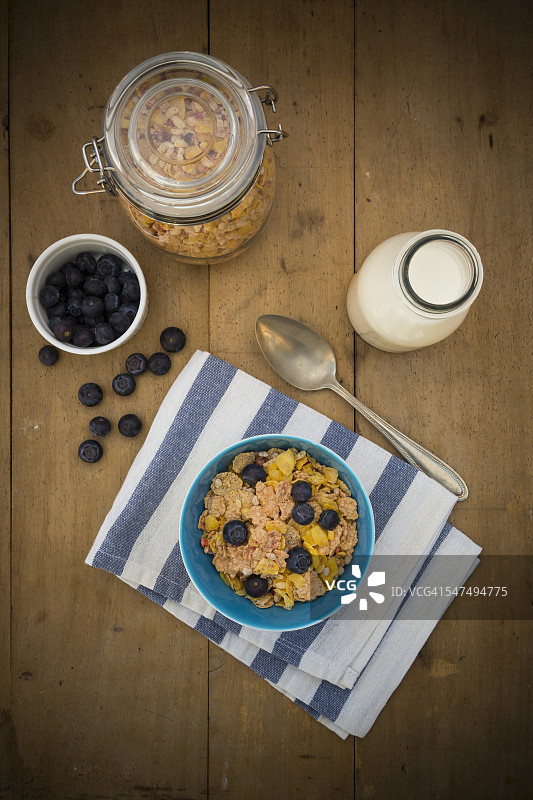 无谷蛋白早餐加蓝莓图片素材