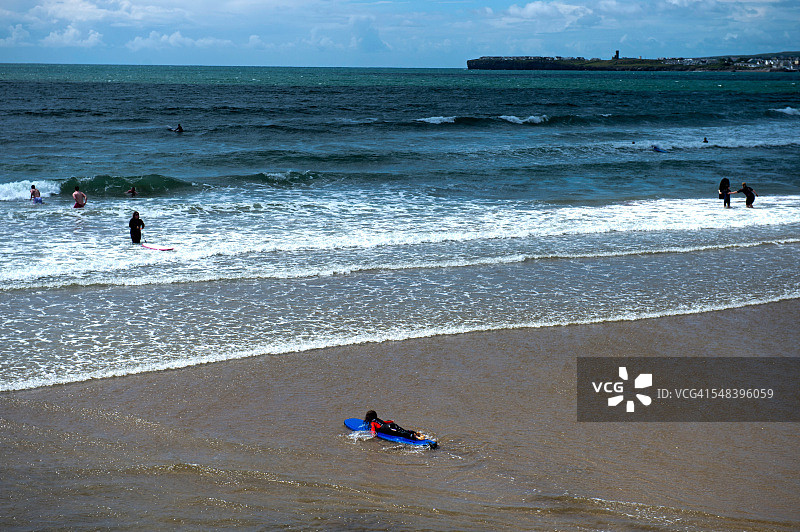爱尔兰拉辛奇克莱尔的冲浪和海滩图片素材
