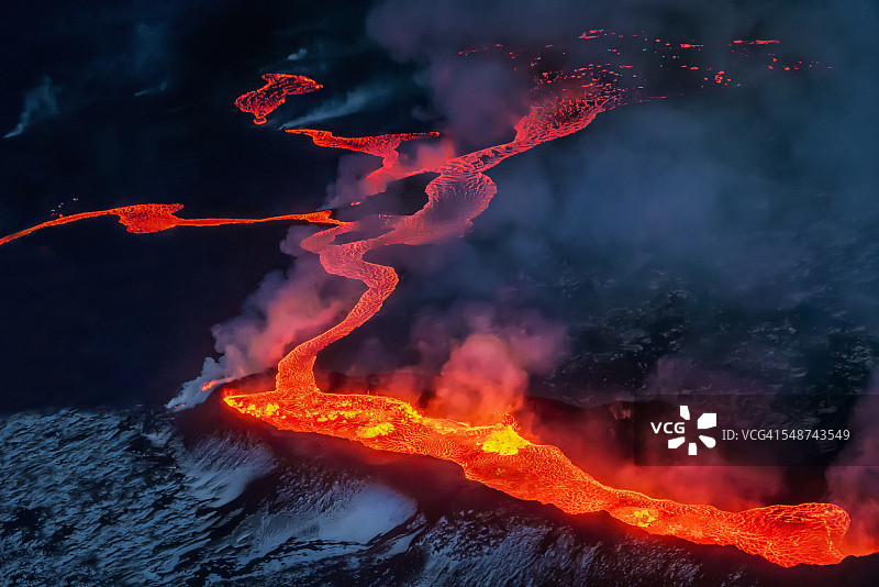 一小部分熔岩流动，冰岛图片素材