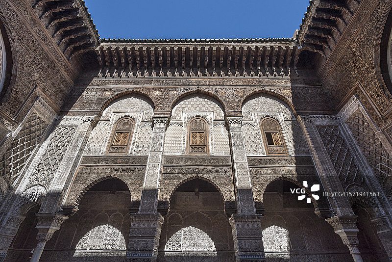 摩洛哥Fes的Al-Attarine Madrasa图片素材