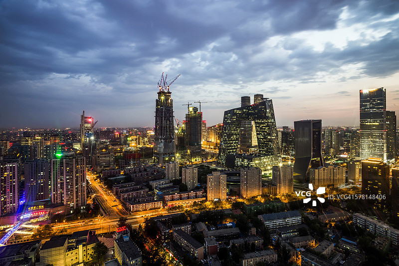 北京cbd日落图片素材