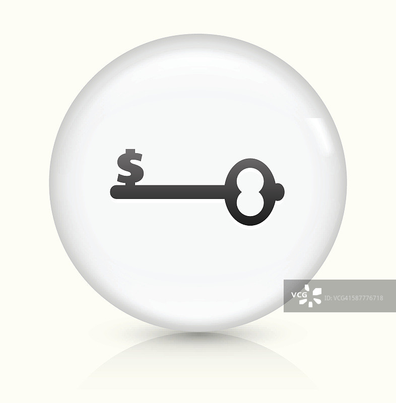 美元键图标上的白色圆形矢量按钮图片素材