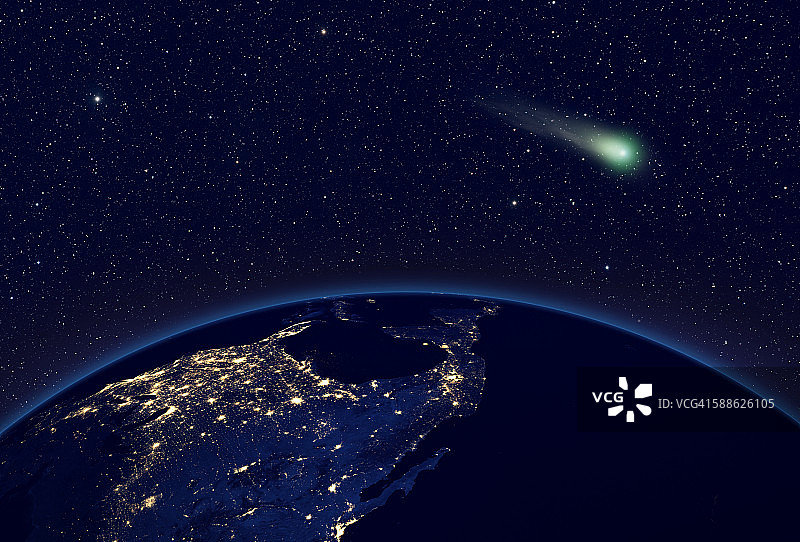 从太空中可见的彗星图片素材